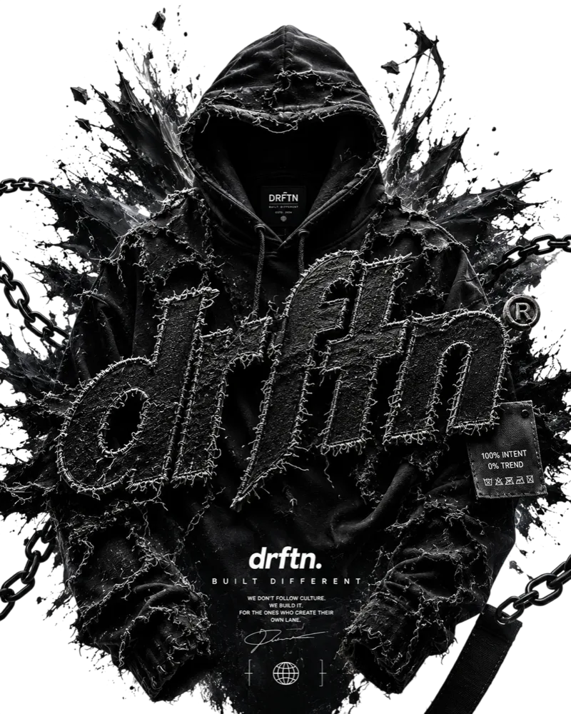 DRFTN Stitch Hoodie — Black Edition